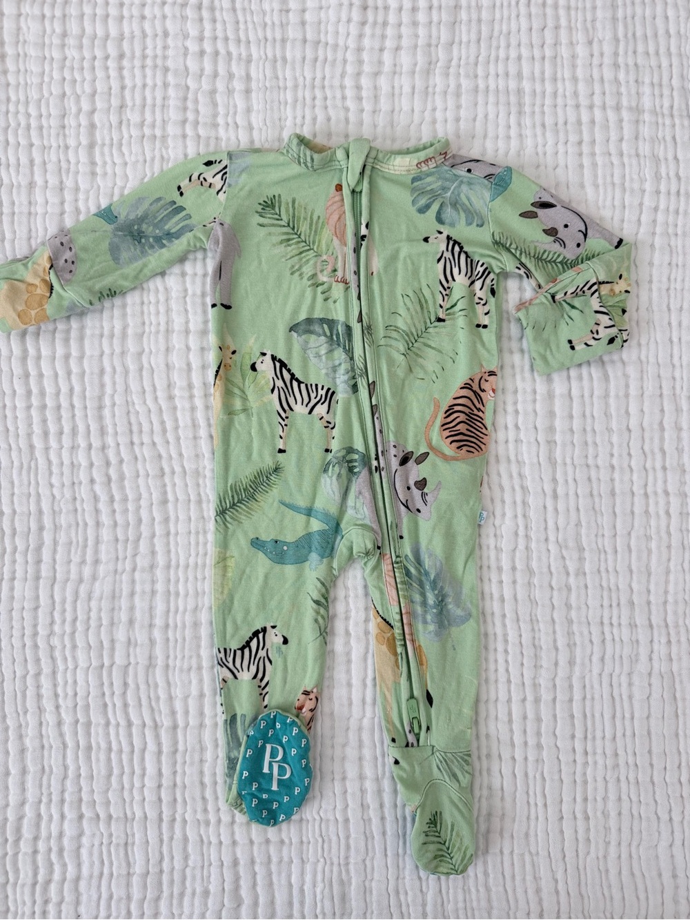 Posh Peanut Safari Animals Footie Zippered One Piece
